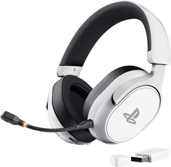 Trust GXT 499W Forta - Draadloze Gaming Headset - Official Licensed voor PS5 - werkt op PS4/PS5 - Batterijduur tot 55 uur - met USB-ontvanger - Wit