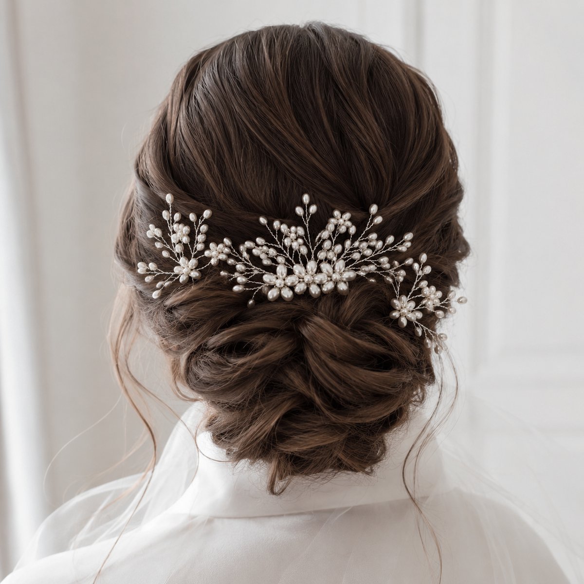 Haar in Stijl® Safa Haarkam Set van 3 Zilver Bruid Haaraccessoires
