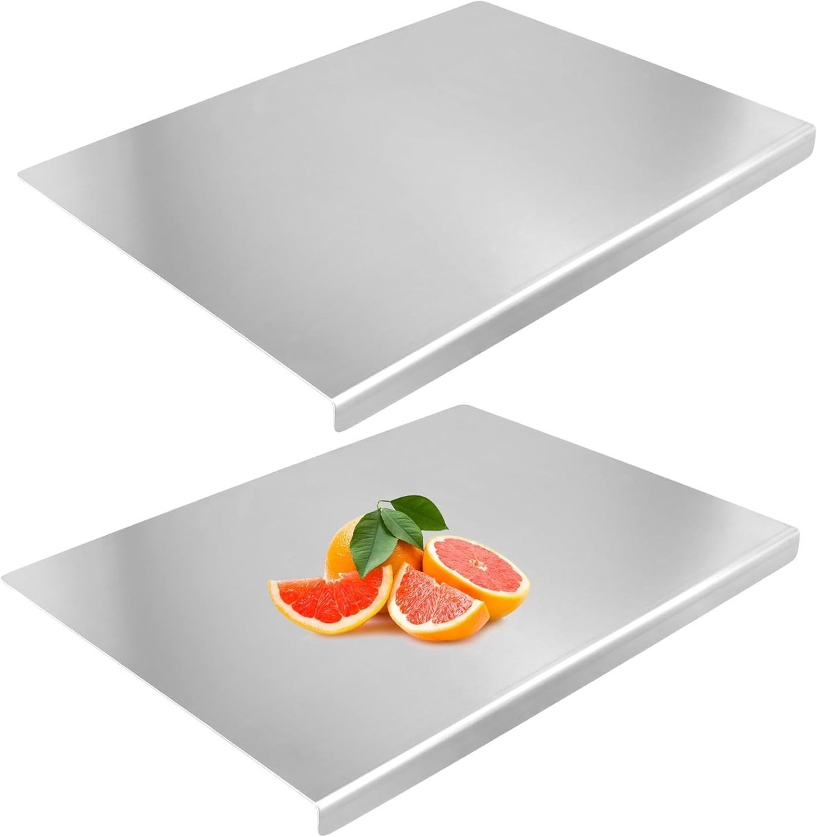 Set van 2 RVS Snijplanken voor Keuken - Ideaal voor Groenten, Vlees en Deeg - 40 x 30 cm