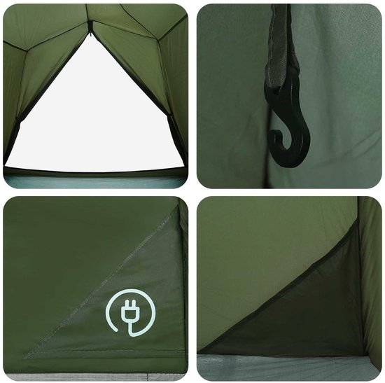 vidaXL - Tunneltent - Olijfgroen - 2-persoons - 185T - Polyester - met - PU - Coating van Vidaxl — afbeelding 5