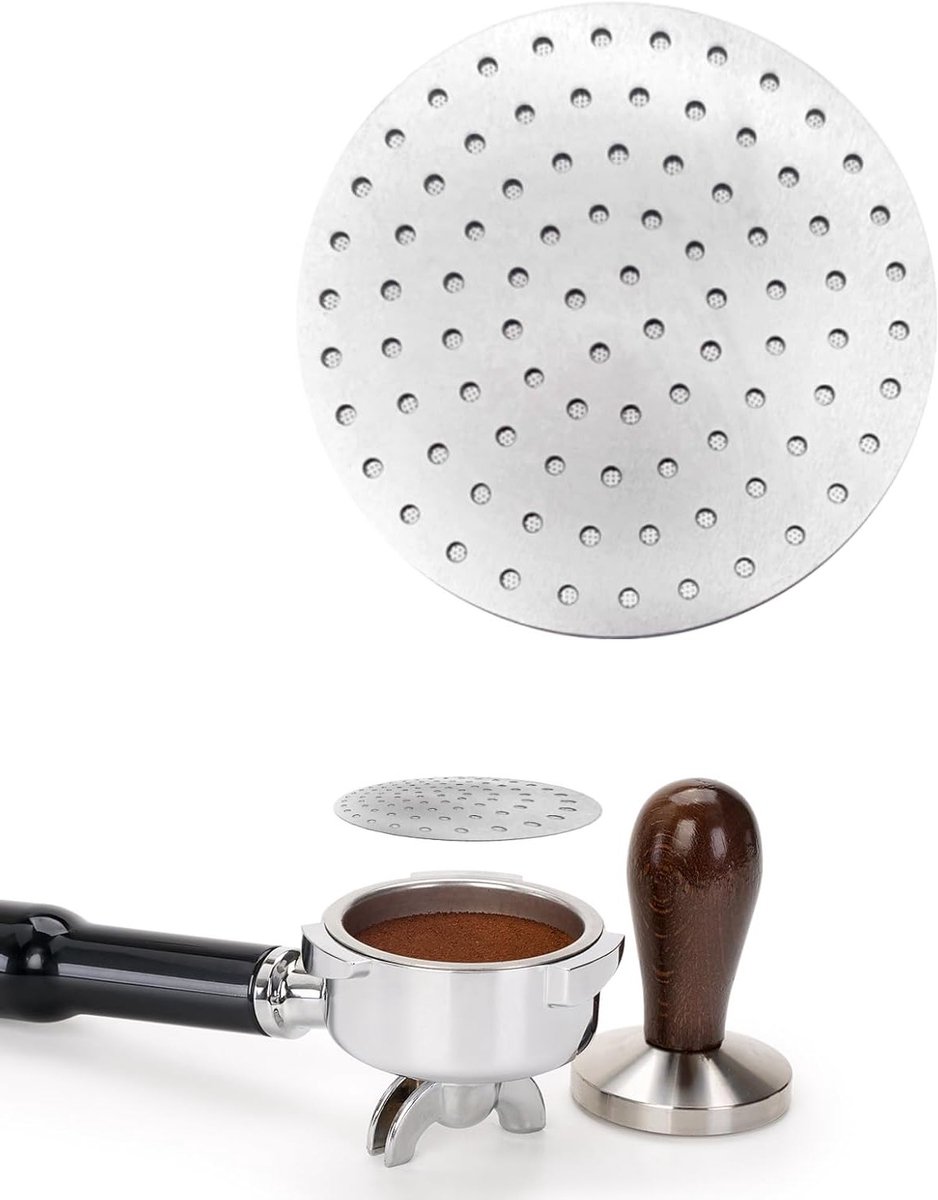 Duurzaam 0.8 mm RVS Vloerloos Metaalfilter met Titanium PVD Coating voor Koffiezetapparaat, Perfect voor Espresso en Bakken, Accessoires voor Koffieliefhebbers