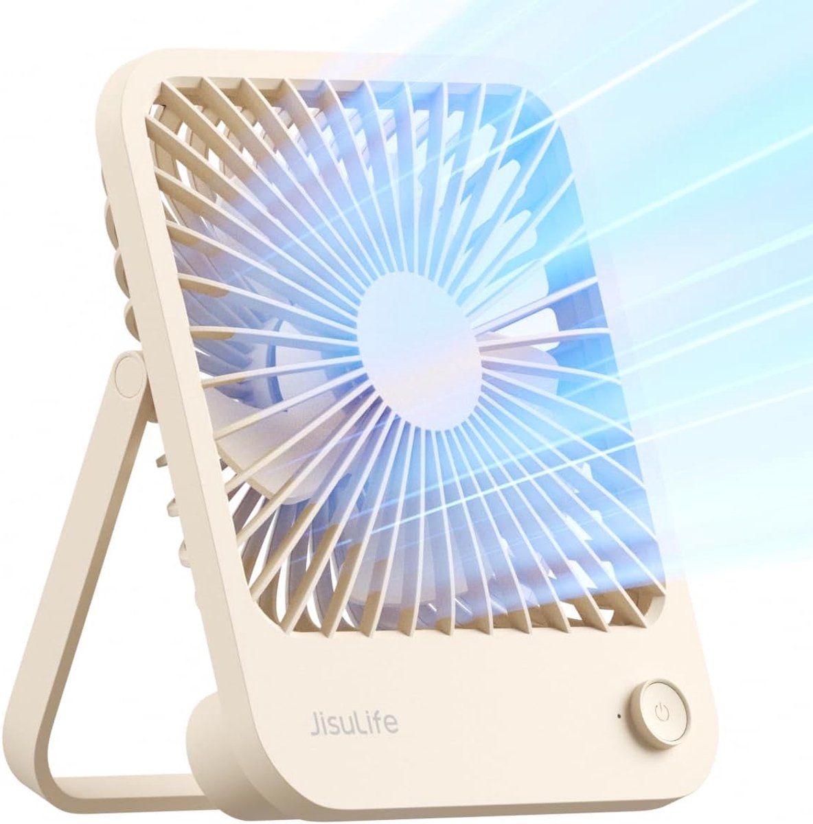 Draagbare USB Bureauventilator 4 Snelheden 180° Draaibaar Stil Voor Thuis Kantoor Reizen Brown