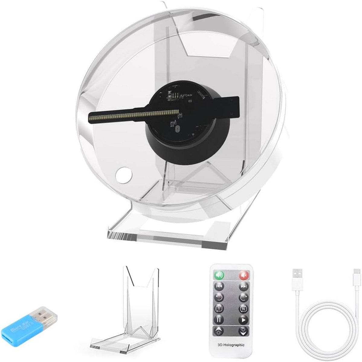Hologram Ventilator - 3D Projector - Reclame Display - Geen Bril Nodig - 11 cm