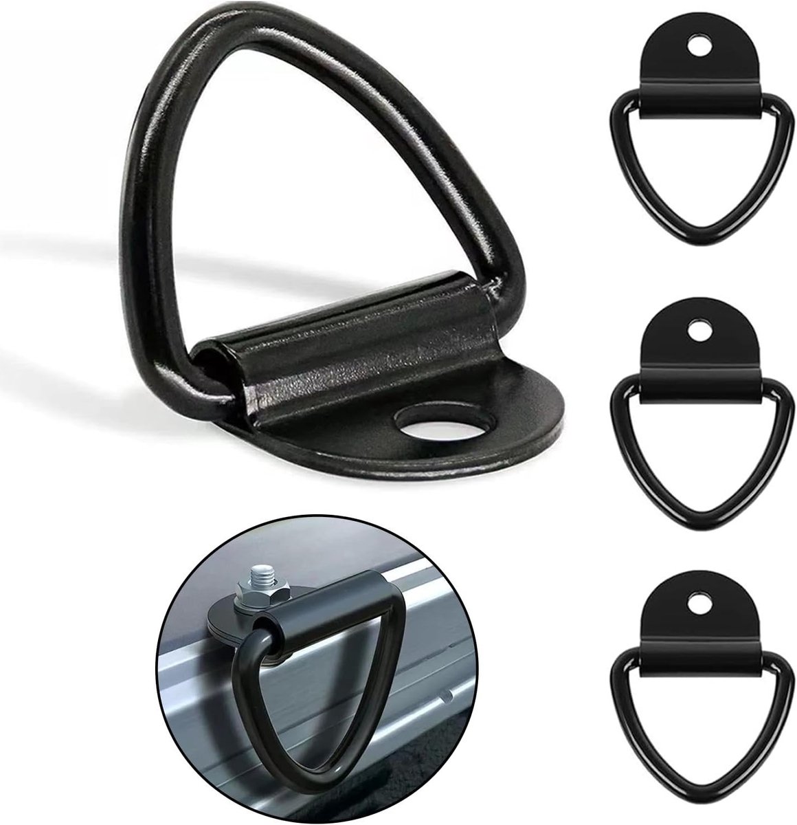 Zware RVS Lashing Rings V Ring 85 x 62 mm, Bevestigingsring voor Trailers, Trucks en Voertuigen, Belastbaarheid 400 kg - 500 kg, Ideaal voor Lasten en Transport