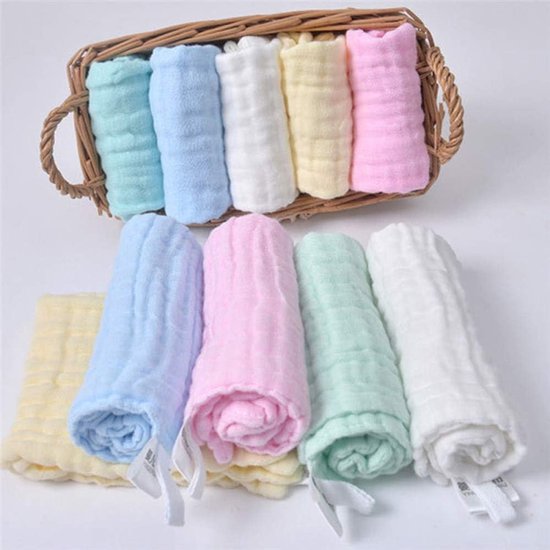 Baby Handdoek - Mousseline Doekjes - Babys Huid Verzorgen - Zacht Katoen - 30x30cm - Rood — afbeelding 2