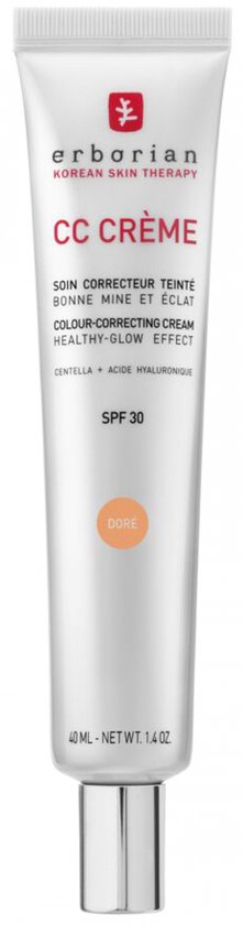 Zilveren tube Erborian CC Crème SPF 30 Doré.