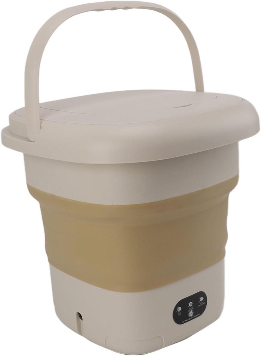Draagbare Wasmachine Mini Wasserette Kleine Wasjes Opvouwbaar Ontwerp 9 Liter Capaciteit Khaki