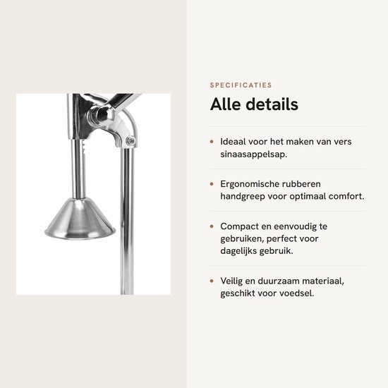Dailygoods- Fruitpers Handmatig - Ergonomische Handgreep - Food Grade Roestvrij Staal - Compact Ontwerp - Geschikt voor Sinaasappels - Thuisgebruik - Sinaasappelpers van Dailygoods — afbeelding 2