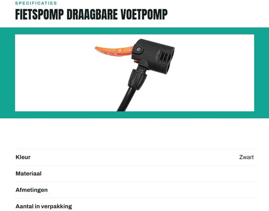 Draagbare Fietspomp - Mini Voetpomp met Manometer - Voor Alle Ventielen — afbeelding 3