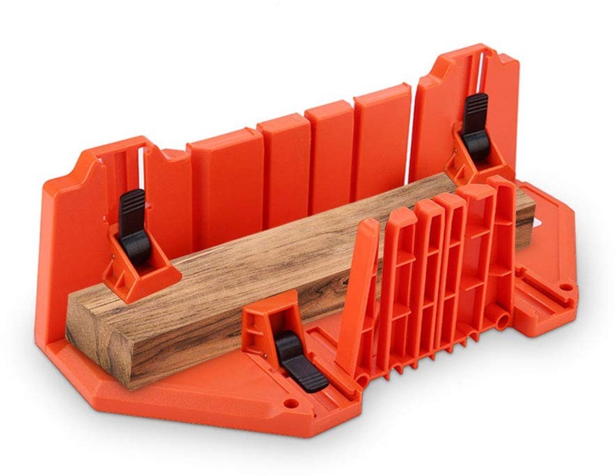Dailygoods- Verstekbak - Kunststof met 4 Snijhoeken 0°/22,5°/45°/90° - Duurzaam - Snijgereedschap - Architectonische Werkzaamheden - 35,5 x 11 x 15 cm - Zaagtafel