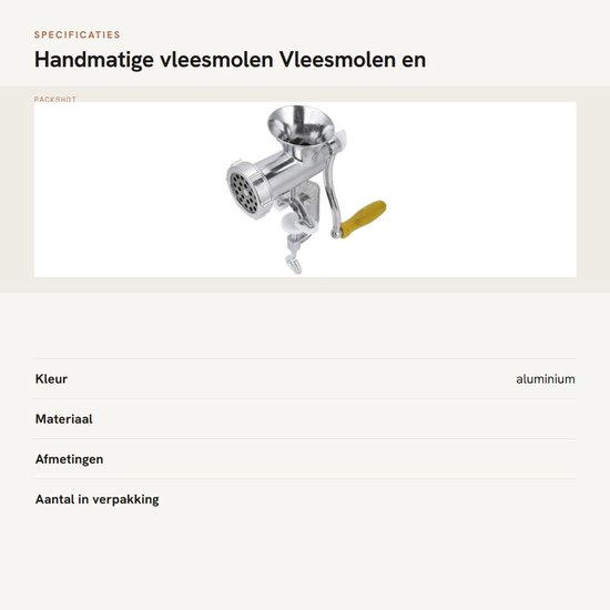 Store_8 - Handmatige vleesmolen - Vleesmolen en worstmaker - Aluminium - Worstvulbuis - Voor het maken van verse worst - Handig voor thuisgebruik — afbeelding 3
