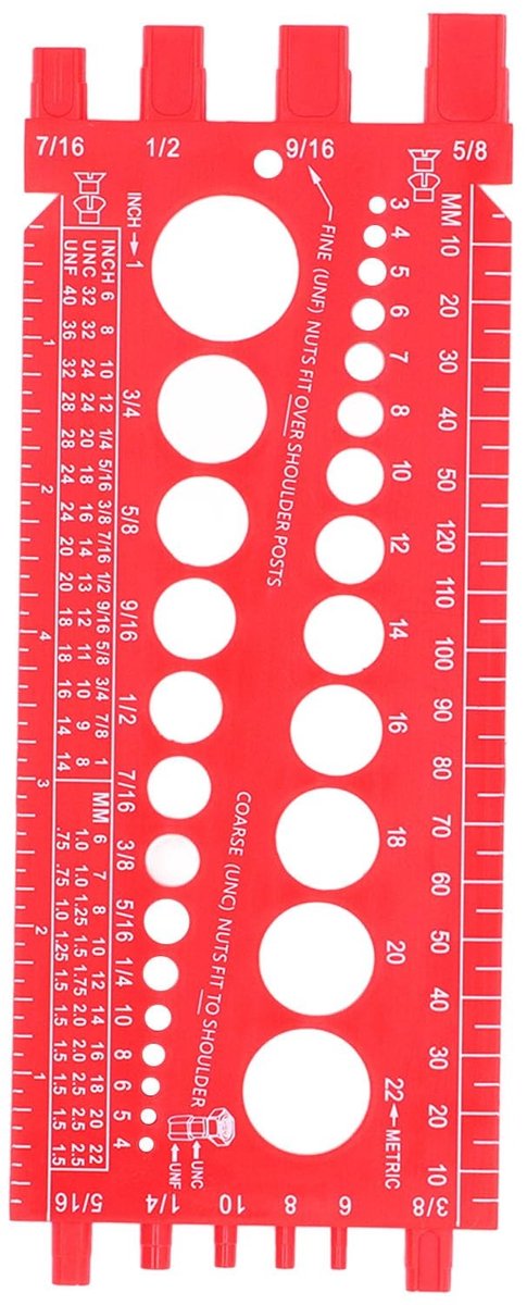 Dailygoods- Schroefmeter Compact - Moerboutschroefmeter - Draadmaat Checker - Meetinstrument voor Werkplaats - Lichtgewicht - Nauwkeurige Markeringen - Draadmeter
