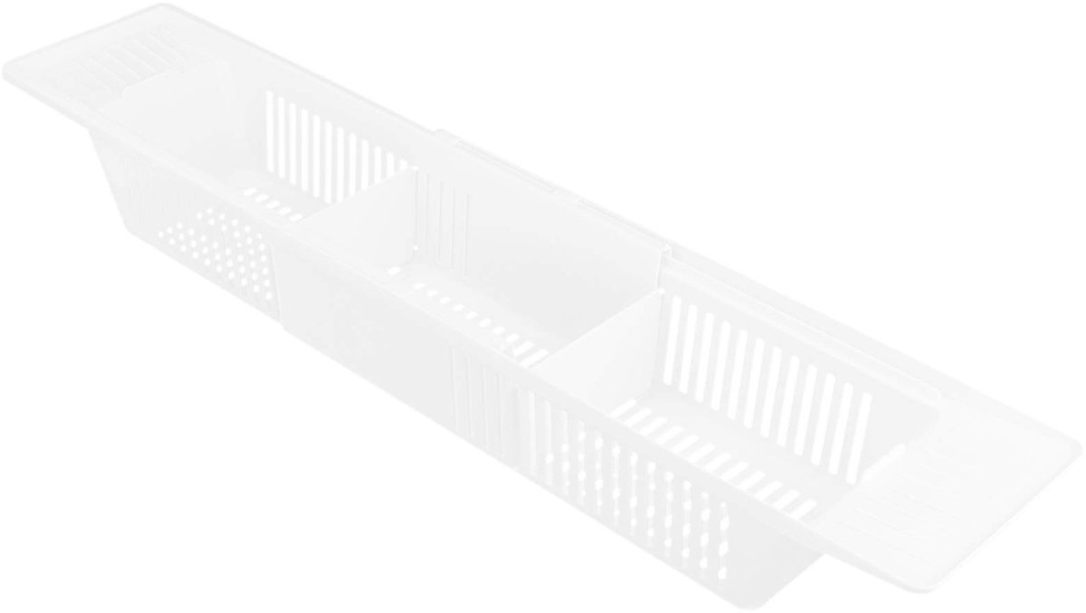 Dailygoods- Badplank Uitschuifbaar - Multifunctionele Bad Caddy - Verstelbaar Opbergrek - Afvoer Plank - Droogfunctie - Scheidingspaneel