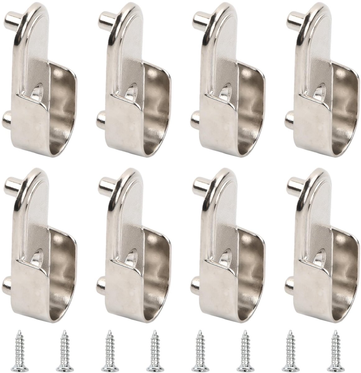 Dailygoods- Kledingstanghouder Set van 8 - Metalen Stanghouders - Roestvrij Stalen Beugels - Zinklegering - Eenvoudige Installatie - Duurzaam en Robuust - Stangbeugels