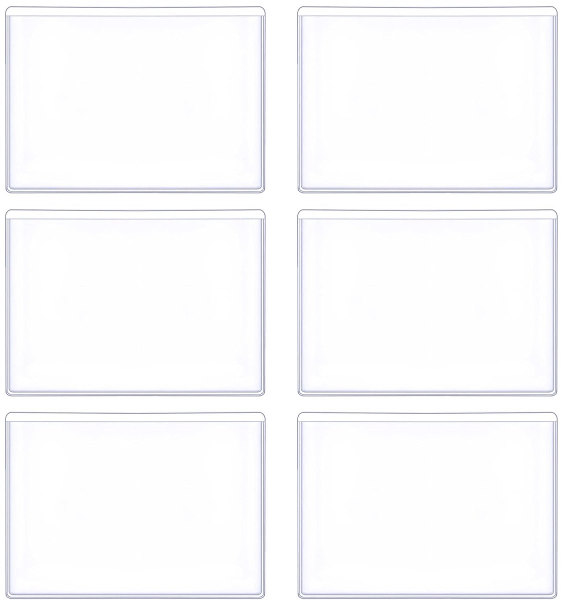 Dailygoods- ID-kaarthoes 6 stuks - Transparante Hoes A7 - Badgehouder - Waterdicht - Vuilafstotend - 80 x 120 mm - Kunststof - Kaarthouder