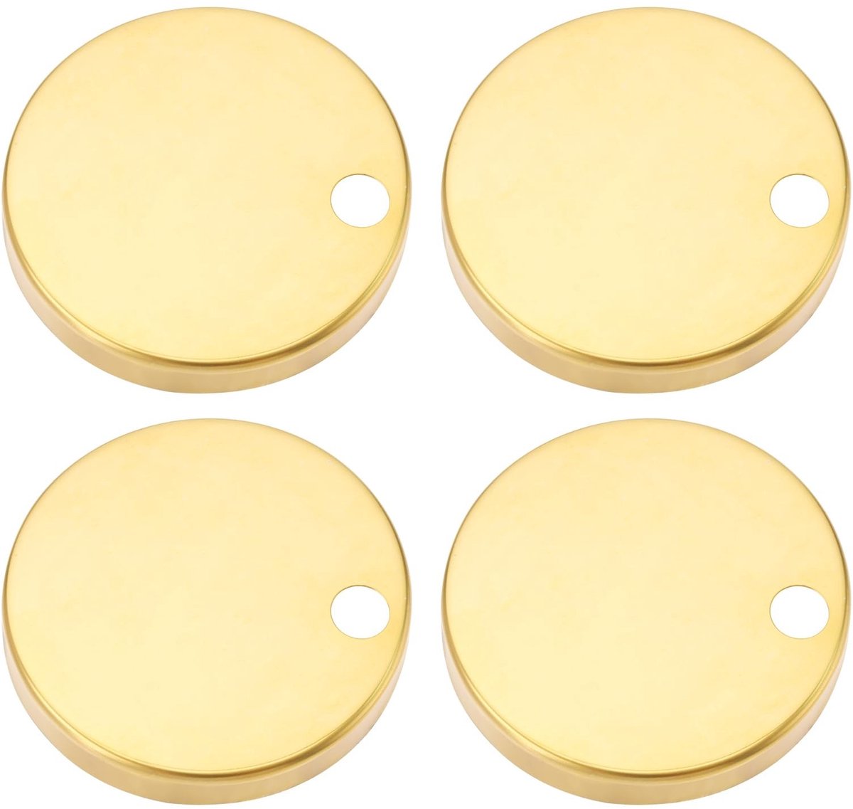 Dailygoods- Toiletbril Scharnier 60mm - 304 Roestvrij Staal - Set van 4 - Decoratieve Covers - Eenvoudige Installatie - Glanzend Design