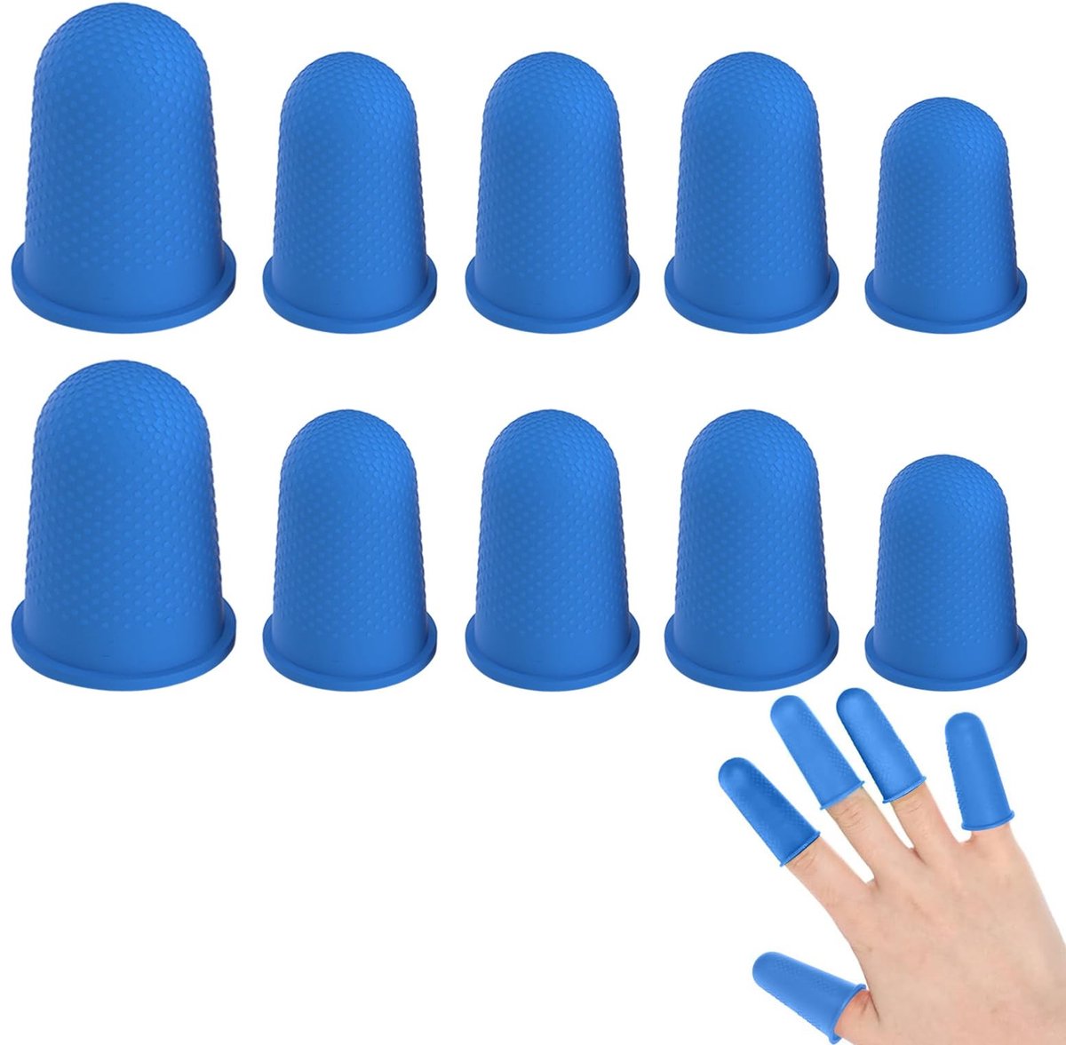 Dailygoods- Vingerafdekkingen 10 Stuks - Hittebestendig - Siliconen - Vingerbescherming - Voor Naaien/Waxen - Tuinieren/Knutselen