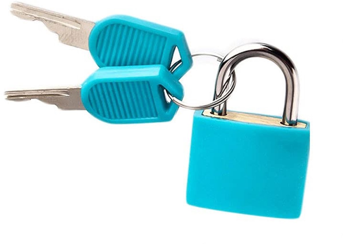 Dailygoods- Hangslot Hoogwaardig Materiaal - Klein Formaat - 2 Sleutels - Duurzaam - Lichtgewicht - Ideaal voor Koffer/Tas - Slot