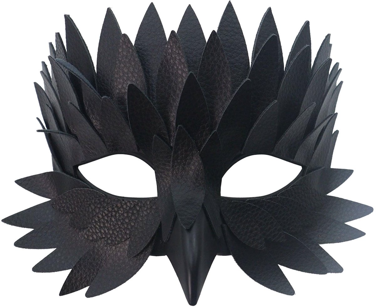 Dailygoods- Vogelmasker Elegant - Halloween-masker - Half gezichtsmasker - Dames/Heren - Kostuumfeest - Kunststof met veerdetails