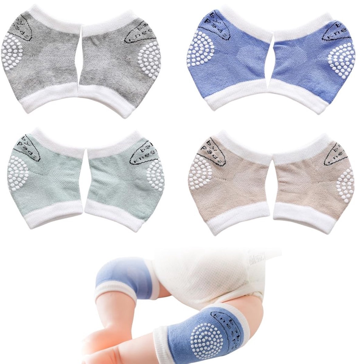 Dailygoods- Kniebeschermers Kinderen - Antislip Ontwerp - Duurzaam Materiaal - Zacht en Ademend - 4 Paar - Voor Pasgeborenen - Kinderbeschermers