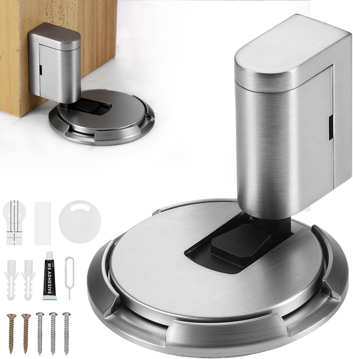 Dailygoods- Deurstopper Zwaar - Magnetisch - Verstelbaar - Schokabsorberend - Duurzaam - Stil - Deurslot