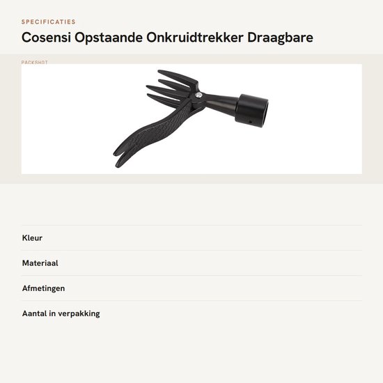 Allecto - Opstaande Onkruidtrekker - Draagbare Onkruidplukker - Antislipontwerp met 4 Klauwen - Zwart - Efficiënt Tuinieren - Geschikt voor Tuinlie... van Merkloos	 — afbeelding 3