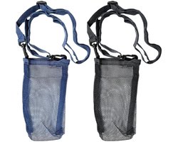 Dailygoods- Porte-bouteille 2 Stuks - Mesh Waterfles Houder - Verstelbare Schouderband - Ideaal voor Wandelen/Camping - Duurzaam Materiaal - 11 x 20 cm - Water Bottle Holder