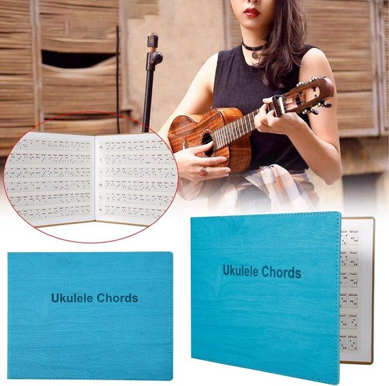Ukelele Akkoordenboek - Muziekboek - Oefenen Muziek - 180 Akkoordvingers - 23.5 x 18 cm - Blauw van Merkloos — afbeelding 5