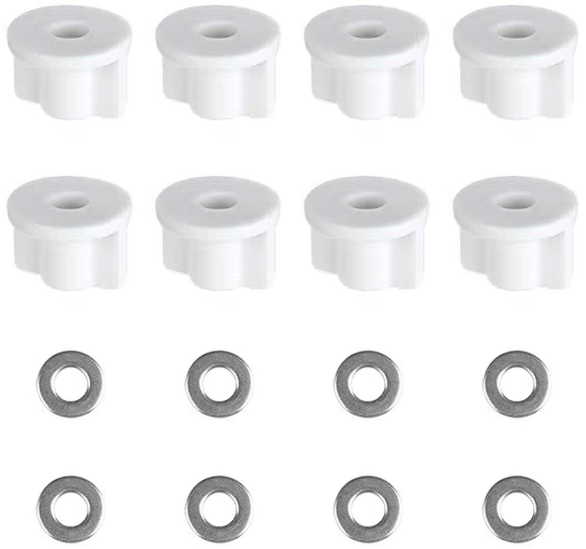Dailygoods- WC Bril Bevestiging 8-delige Set - Bevestigingsset - Vervangingshardware - Rugmoeren - Schuifjes - Duurzaam Roestvrij Staal - Toiletbevestiging