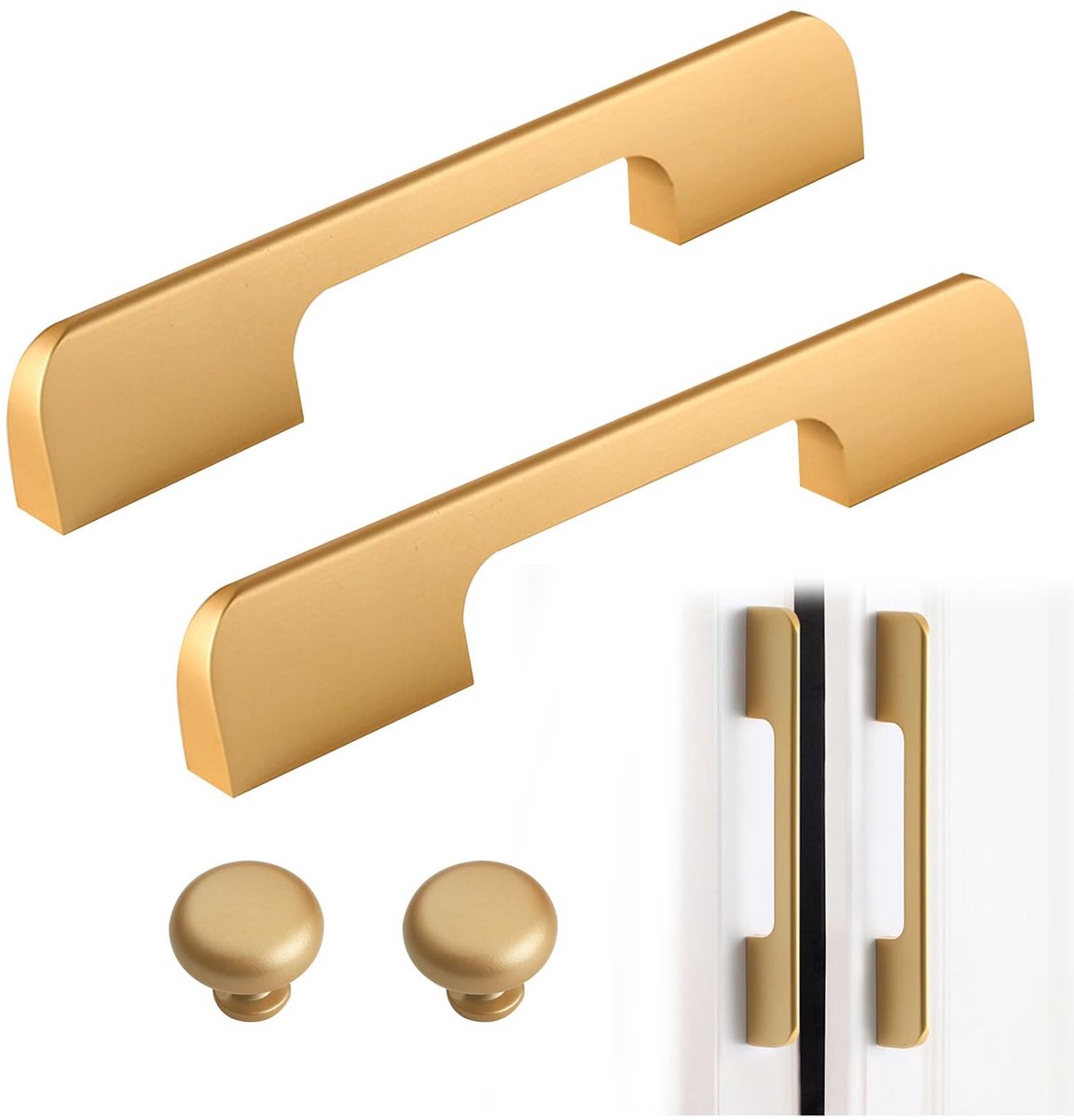 Dailygoods- Kastknoppen Goud - 4 Stuks - Aluminium Legering - 145mm Vierkant - 25mm Rond - Duurzaam Ontwerp - Voor Keuken/Meubel - Deurklink
