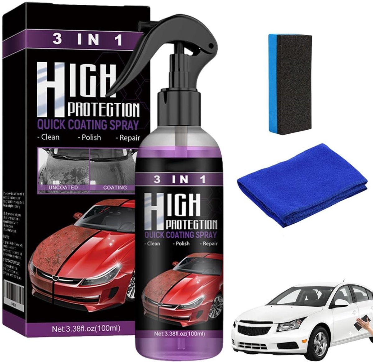 Dailygoods- Restoride Spray 100ml - Interieurreiniger Auto - Nano Spray - Bescherming Spray - Krassen Verwijderaar - Herstelt Kleur en Glans