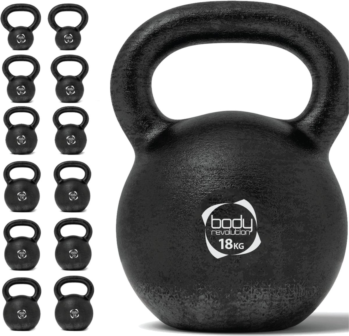 Body Revolution Gietijzeren Kettlebell 18kg – Krachttraining