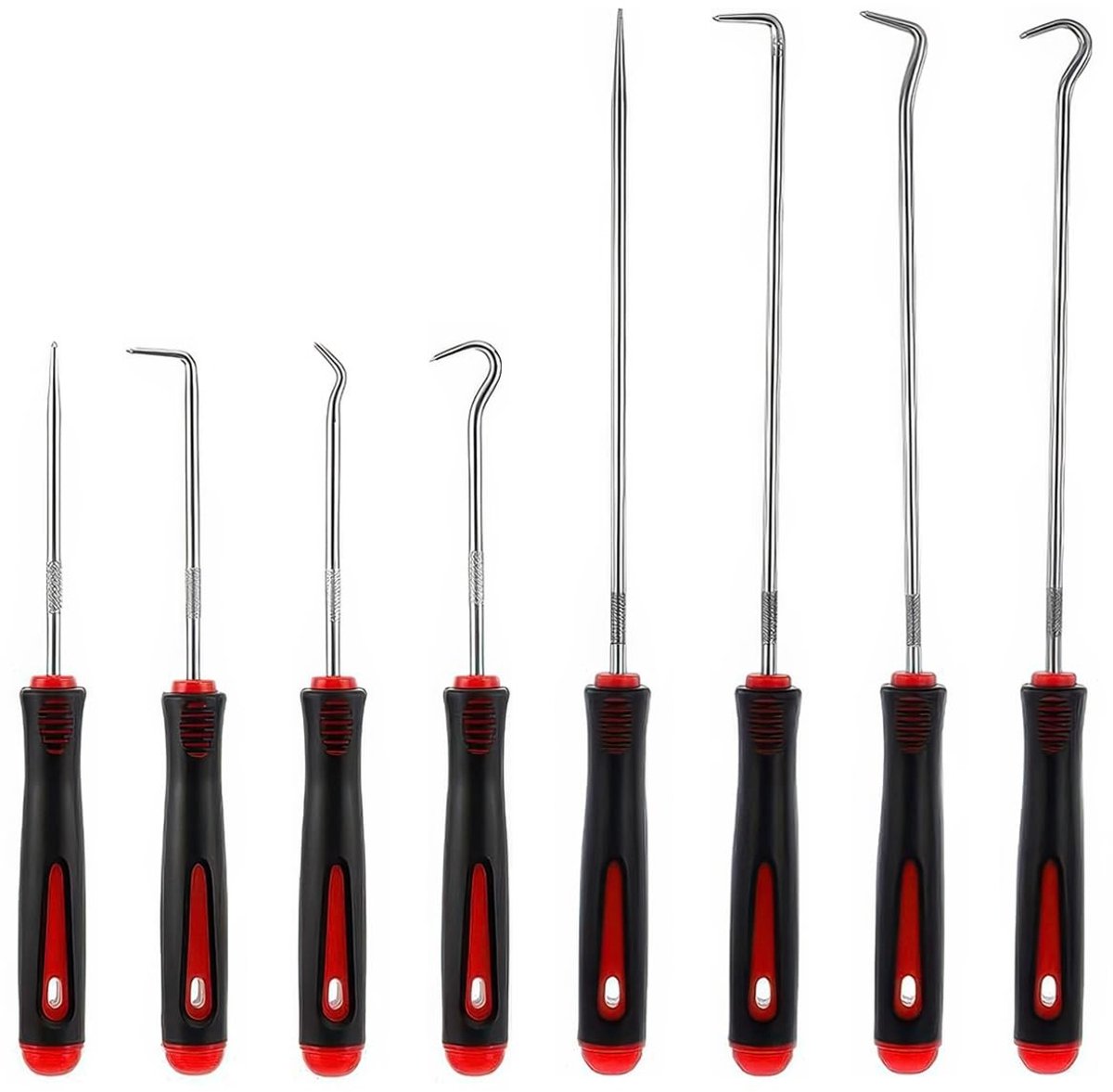 Dailygoods- Haakset 8 Stuks - Precisie Haken - Autopick-Gereedschap - Haakgat Ontwerp - Galvanisch Behandeld - Roestbestendig - Pickgereedschap