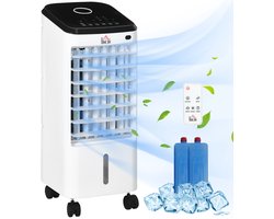 Mini Airco PRO - Mobiele Airco - Luchtkoeler 3-in-1 - Ventilator - Luchtbevochtiger - Koeling Met IJs - 3,5L Watertank - 12 Uur Timer - Voor Kamer 12-16 m² - 24,5x27x60 cm - 1