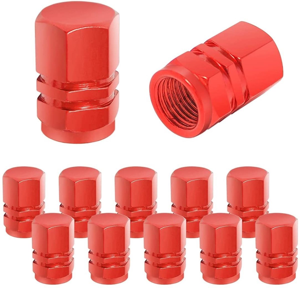 Dailygoods- Ventieldop 12 Stuks - Aluminium - Waterdicht - Duurzaam - Universeel - Zeshoekig Ontwerp - Bandendop