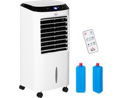 Mini Airco PRO - Mobiele Airco - Mobiele Luchtkoeler 10 L 4-in-1 - Luchtbevochtiger - Ionisator - 8 U Timer - Afstandsbediening - Woonkamer Slaapkamer - 38,2 x 31,6 x 76 cm - 1 Stuk - Wit/Zwart