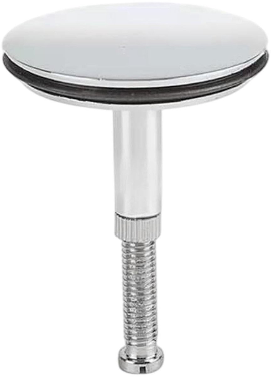 Dailygoods- Badkuipstop Universele Stop - Afvoerstop - Wastafelsluiting - Verstelbare Schroef - Roestvrij Staal - 43 mm Buitendiameter