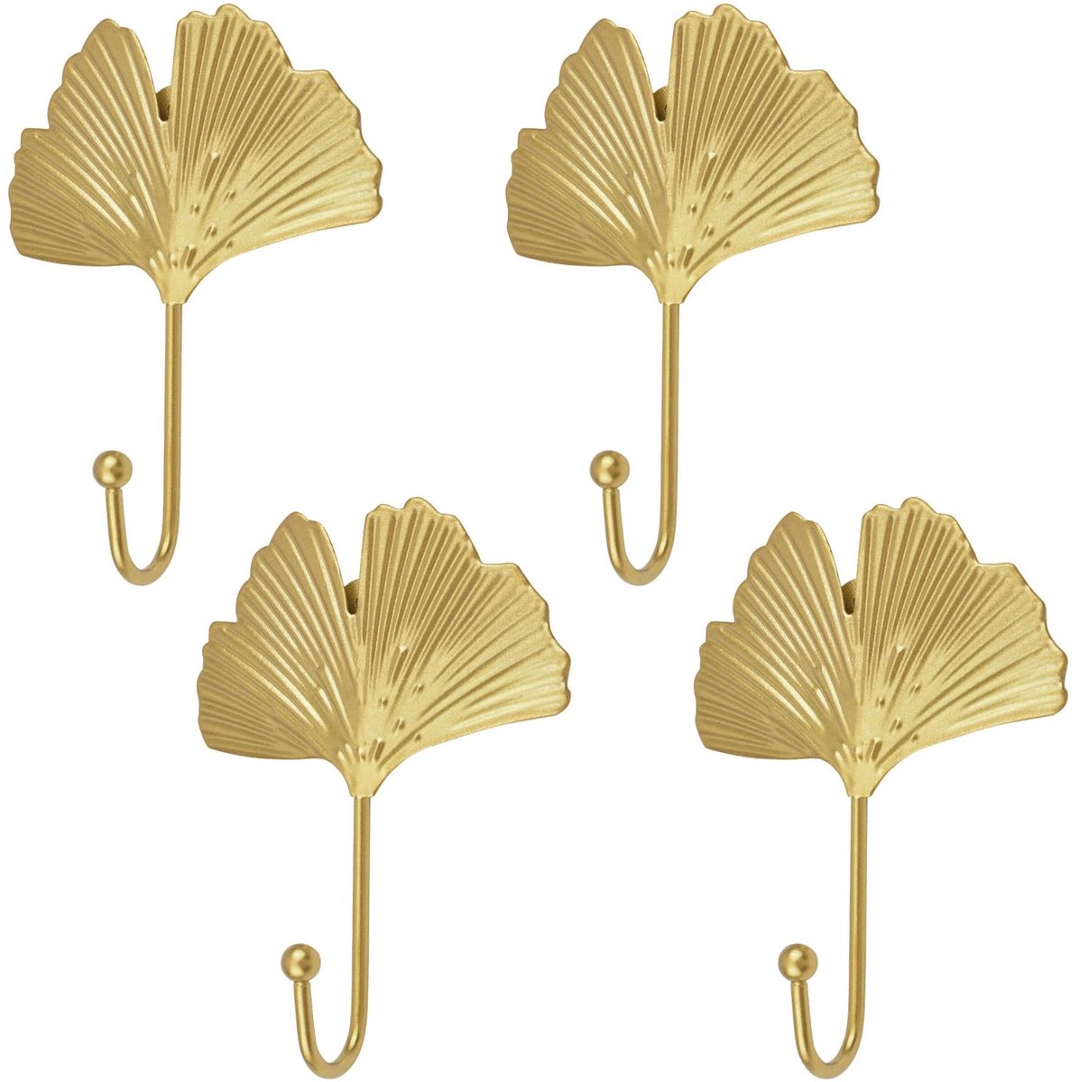 Dailygoods- Haken Ginkgo Bladvorm - Wandgemonteerde Haken - IJzeren Haken - Decoratieve Haken - Sleutelhouder - Duurzaam en Waterdicht - Wandhaken