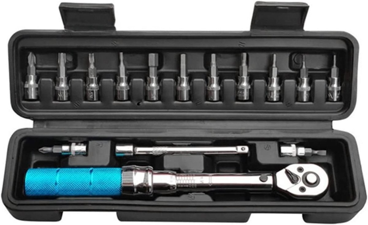 Momentsleutel Set - Verstelbare Ratel - Auto Reparatie - Chroom-Vanadium Staal - 1/4 inch 2-24Nm - Zilver