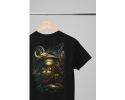 Oversized shirt - Creatura fantasia - Wurban Wear | Draak | Anime streetwear | Asian streetwear | Streetwear | Geisha | Techno outfit | Fantasy shirt | Gym shirt | y2k | Tattoo | Urban | Grote maten | Japanese mythology | Samurai | Zwart