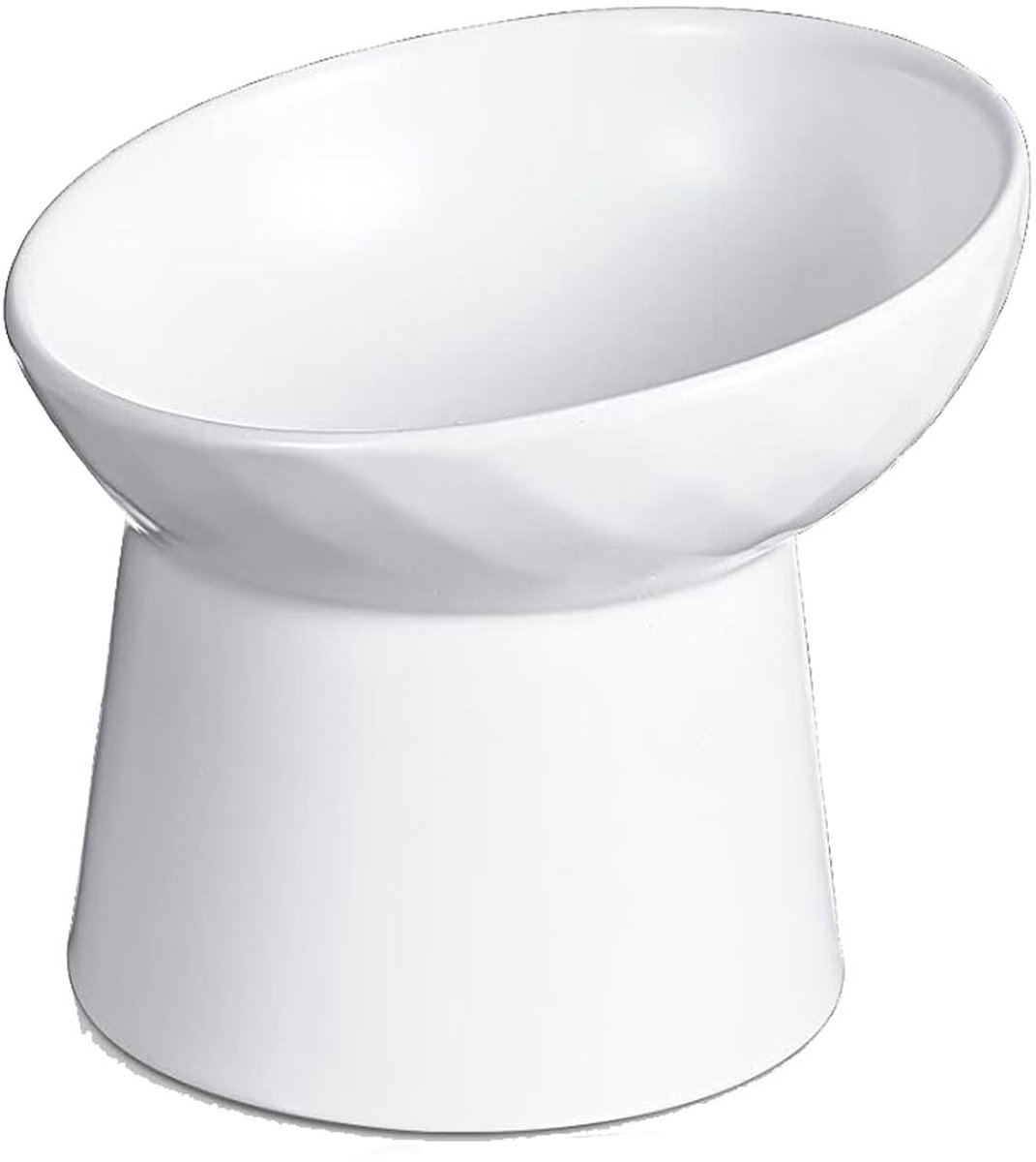 Kattenbak - Waterbak - Voerbak voor huisdieren - Huisdierbenodigdheden - Keramiek - 13,3 x 13 x 11 cm - Geschikt voor katten, honden en vele andere kleine huisdieren; kan water en voer bevatten - Wit