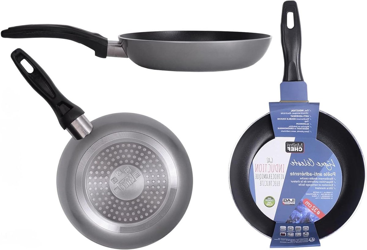 Braadpan Aluminium - Kookpan - Dagelijks Koken - Gelijkmatige Warmte - 32 cm - Grijs