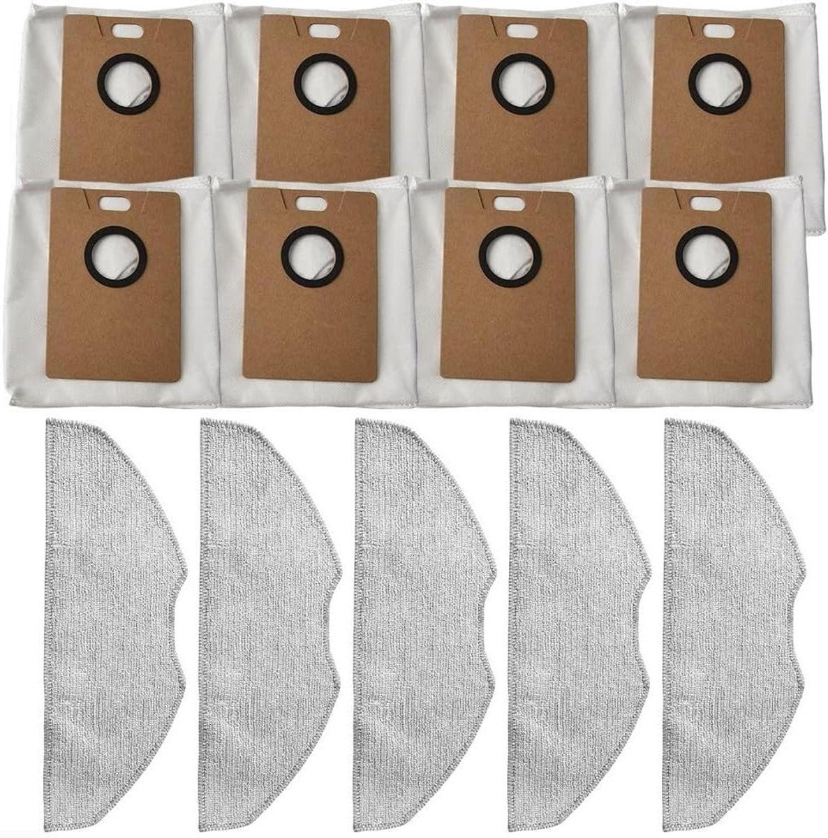 Robot Stofzuiger Onderdelen - Dweilpads Zakken - Vloeren Schoonmaken - Verstoppingsvrije Luchtstroom - 5 Dweilpads 8 Zakken - Zoals Afgebeeld