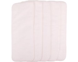 Herbruikbare Luierinleggers - Absorberende Inlegvellen - Baby Comfort - Ademend Microvezel - 34.8 x 14 cm - Wit