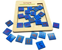 Schuifpuzzels Kinderen - Houten Puzzel Cijfers - Logisch Denken Trainen - Educatief Entertainment - 23x18.5x1 cm - Digitale Huarong-weg
