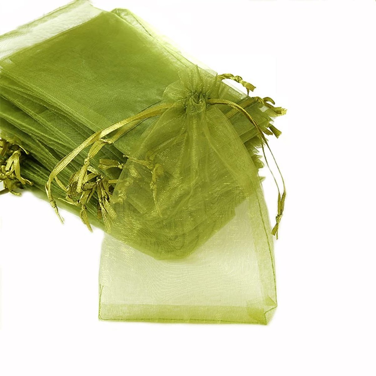 Dailygoods- Organza Zakjes 20 Stuks - 10 x 15 cm - Cadeauzakjes - Snoepzakjes - Sieradenzakjes - Trekkoord - Effen Kleur