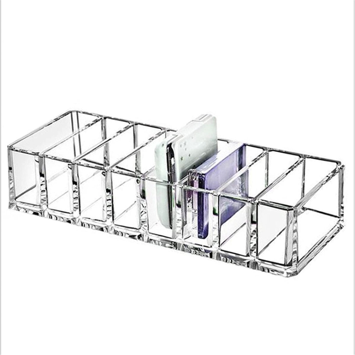 Dailygoods- Make-up Organizer Draaibaar - Transparante Make-up Organizer - Plastic Make-up Organizer - Wasbaar - Duurzaam - 21,5 x 8,7 x 4,5 cm - Make-up Opbergdoos