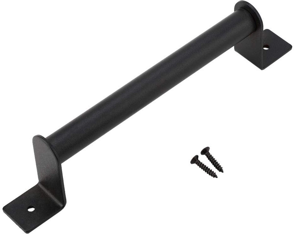 Dailygoods- Deurgreep Zwart - Heavy Duty Koolstofstaal - Lange Handgreep - Voor Schuurdeur/Kastdeur - Eenvoudig te Installeren - Comfortabel Vast te Pakken - Deurklink
