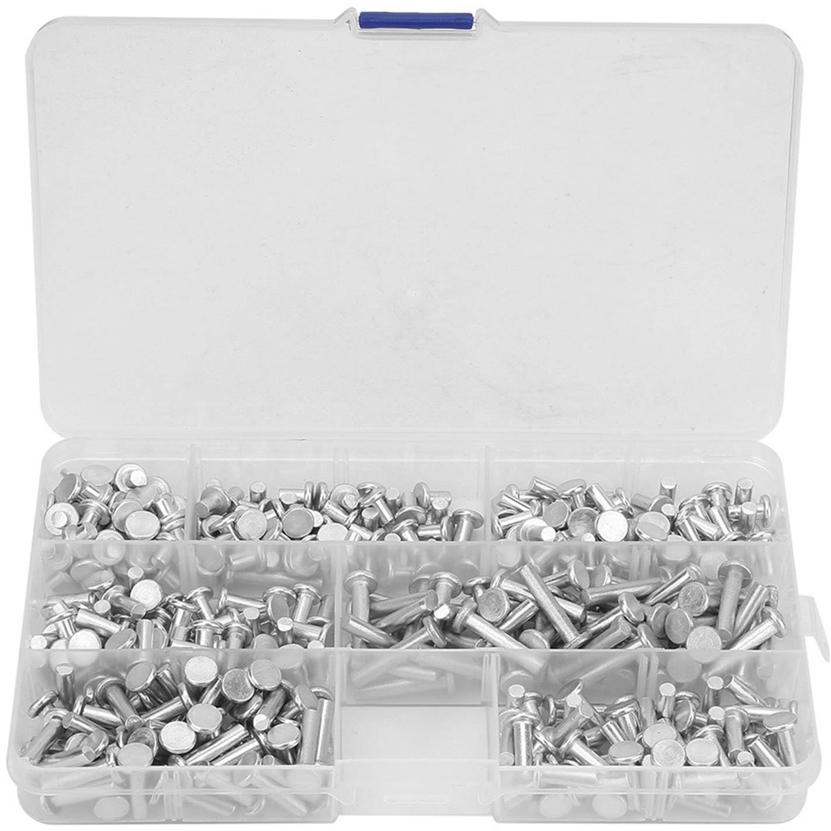 Dailygoods- Pankopklinknagel M4 - Massief Aluminium - Corrosiebestendig - Lange Levensduur - Klinknagels voor Leer - Assortiment 4/6/8/10/12/16/20mm