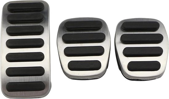 Pedaal Covers - Auto Interieur - Verbeterde Grip - Antislip Rubber - MT 3* - Zilver — afbeelding 5